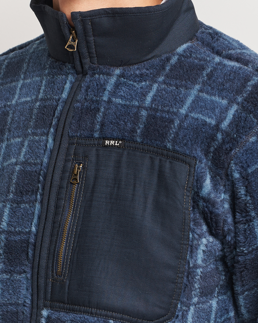 Herre | Gensere | RRL | Gabe Fleece Full Zip Navy Plaid