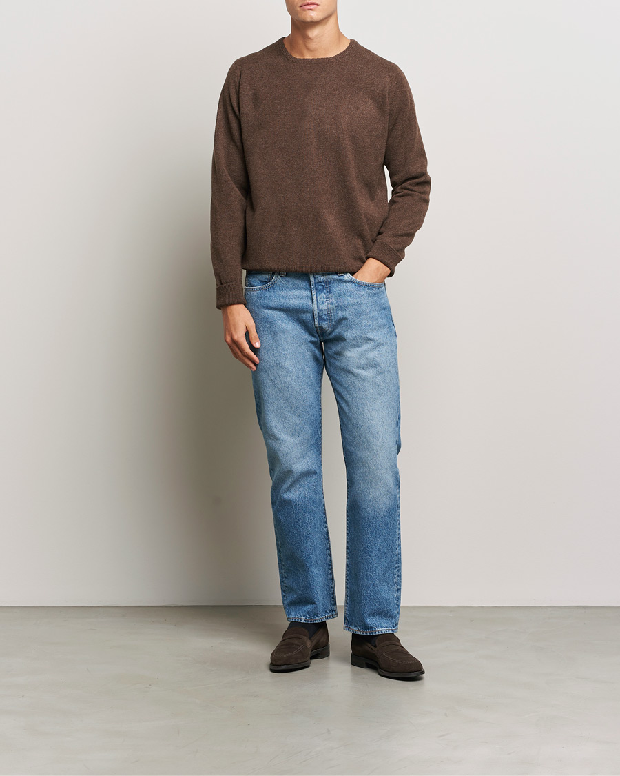 Herre | Gensere | William Lockie | Rob Lambswool Crewneck Mocha