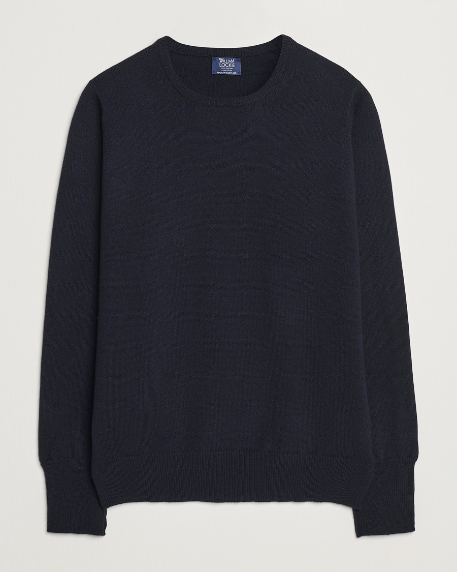 Herre | Gensere | William Lockie | Rob Lambswool Crewneck Navy