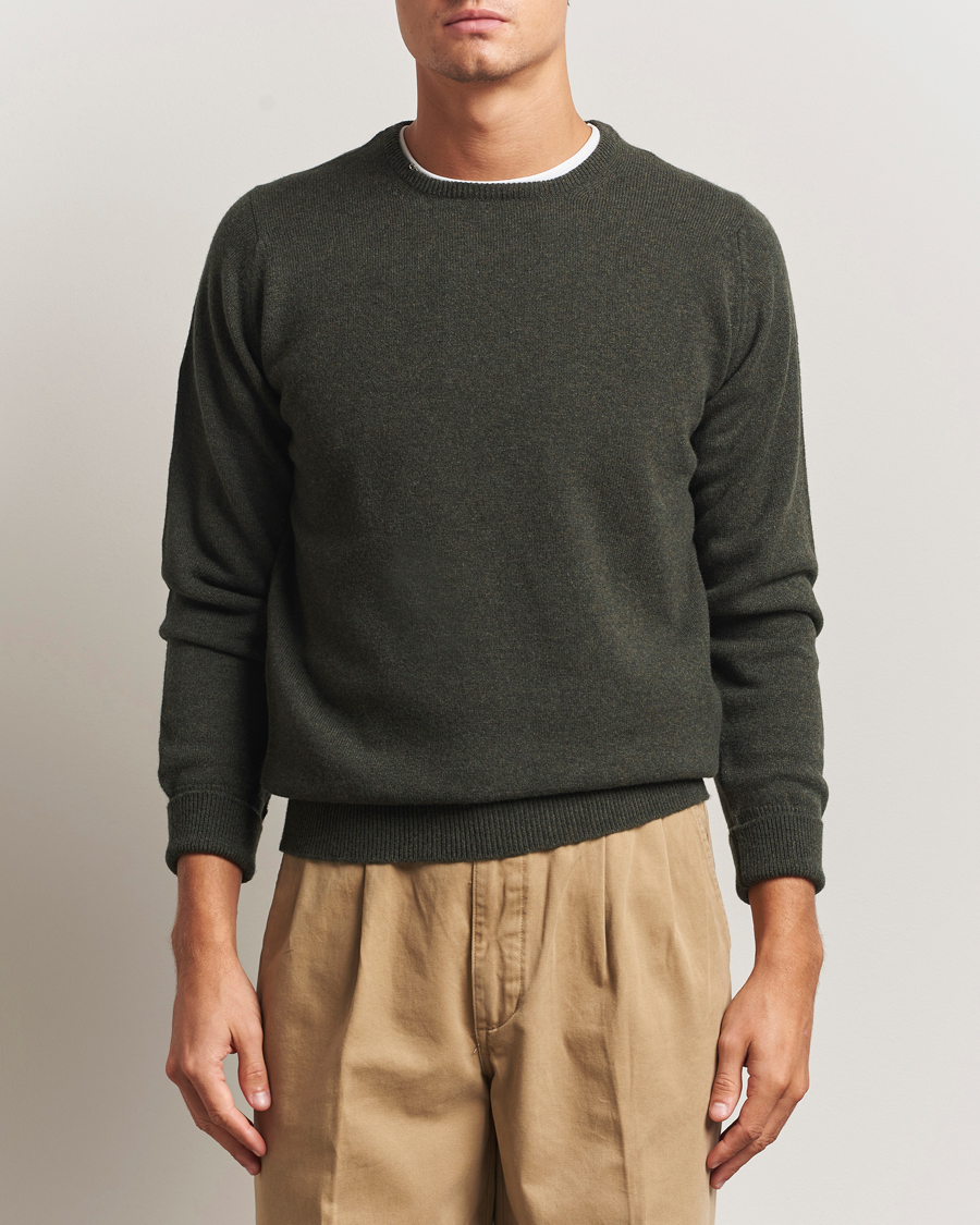 Herre | Gensere | William Lockie | Rob Lambswool Crewneck Seaweed