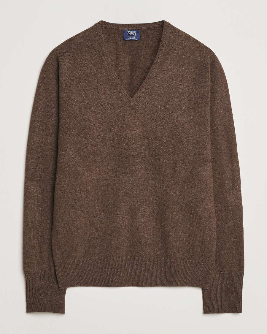 Herre | Gensere | William Lockie | Rob Lambswool V-Neck Mocha