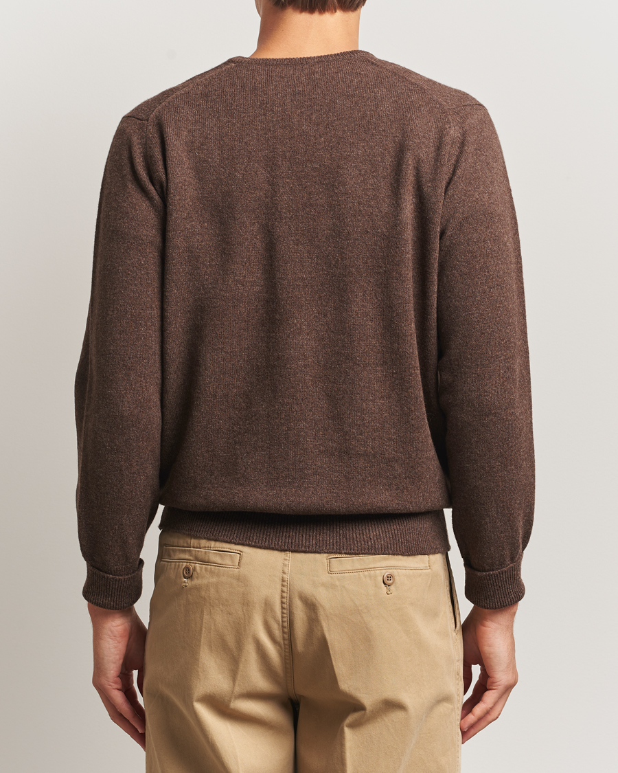 Herre | Gensere | William Lockie | Rob Lambswool V-Neck Mocha