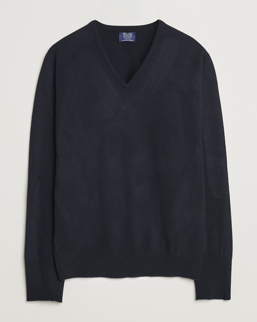 Herre | Gensere | William Lockie | Rob Lambswool V-Neck Navy
