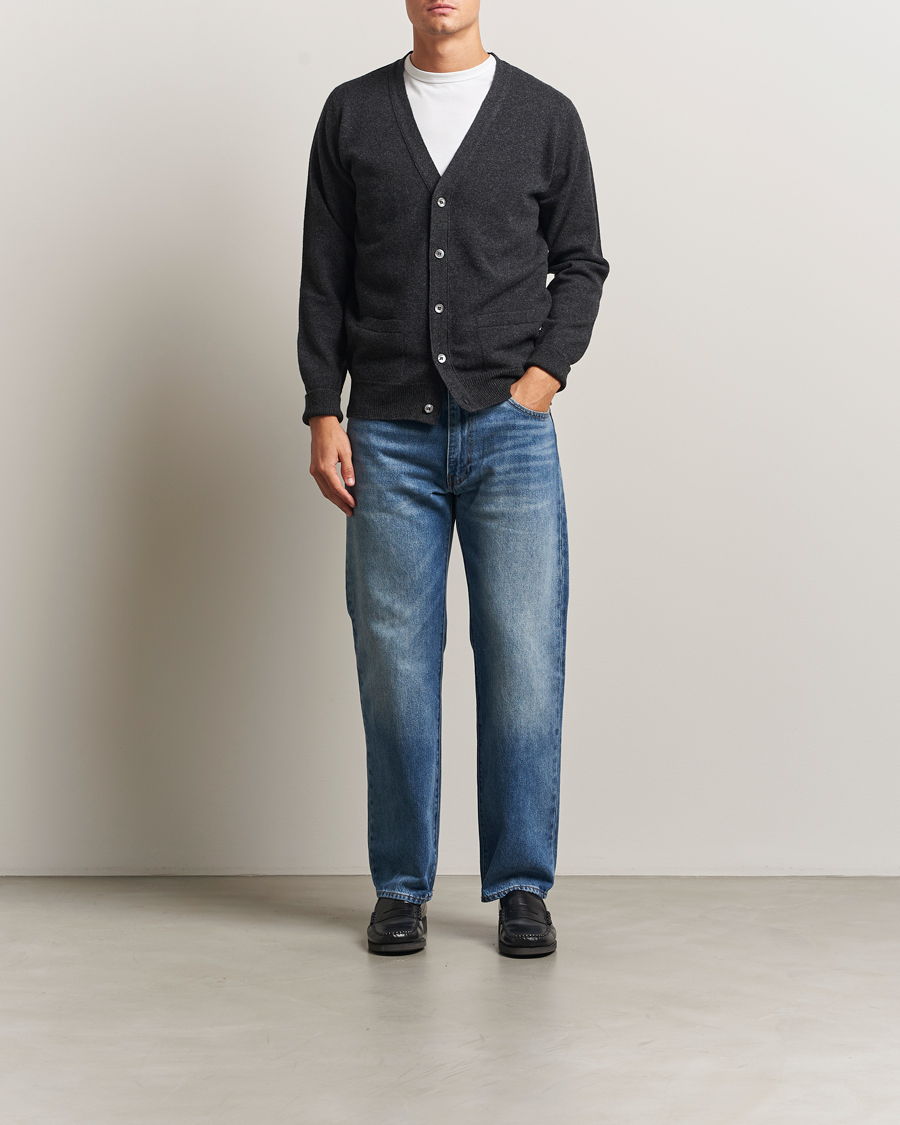 Herre | Gensere | William Lockie | Rob Lambswool Cardigan Charcoal