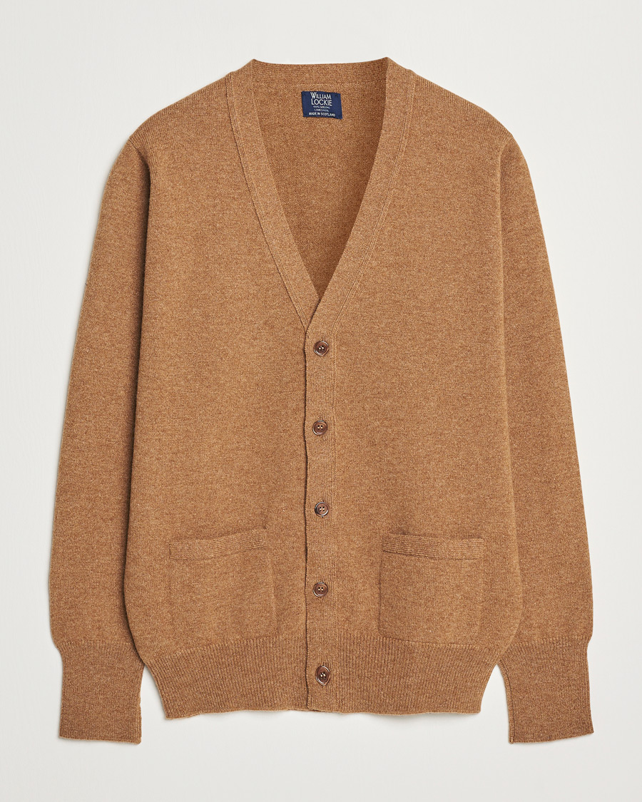 Herre | Gensere | William Lockie | Rob Lambswool Cardigan Driftwood