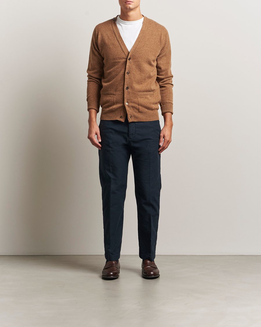 Herre | Gensere | William Lockie | Rob Lambswool Cardigan Driftwood
