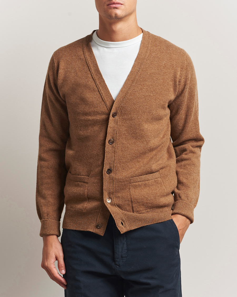 Herre | Gensere | William Lockie | Rob Lambswool Cardigan Driftwood