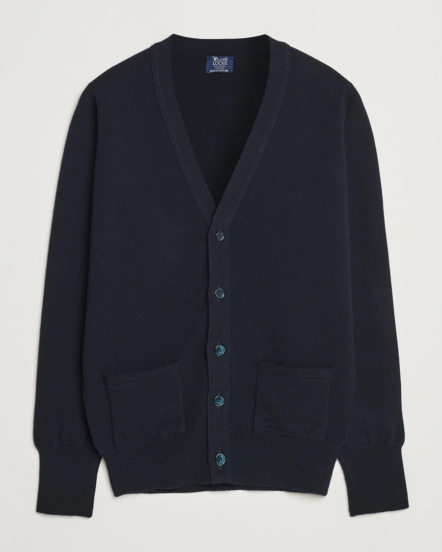 Herre | Gensere | William Lockie | Rob Lambswool Cardigan Navy