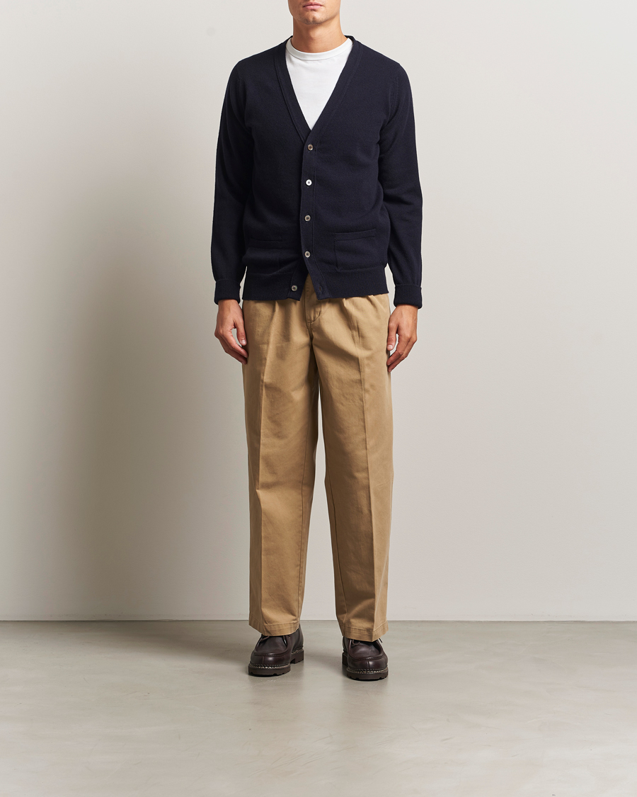 Herre | Gensere | William Lockie | Rob Lambswool Cardigan Navy