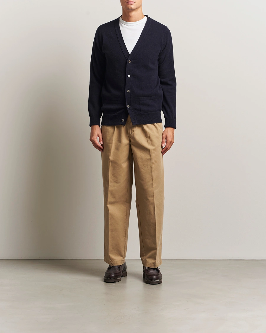 Herre | Gensere | William Lockie | Rob Lambswool Cardigan Navy