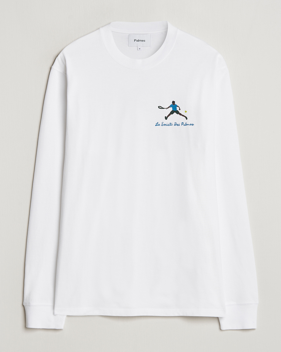 Herre | T-Shirts | Palmes | Societa Long Sleeve T-Shirt White