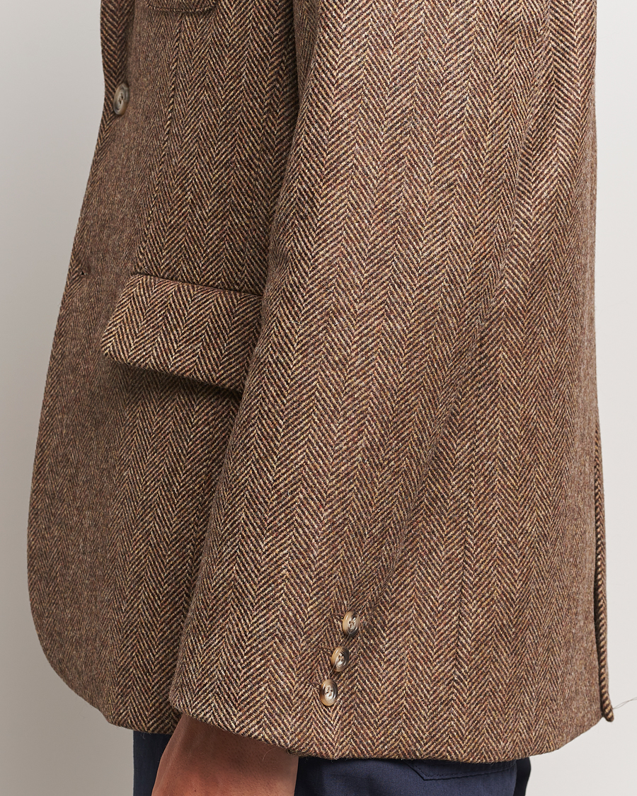 Herre | Dressjakker | Palmes | Blaze Herringbone Wool Sport Coat Brown