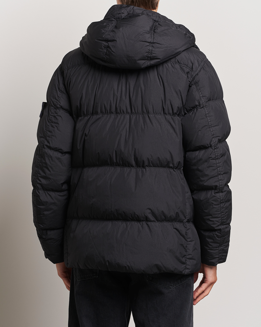 Herre | Jakker | Stone Island | Garment Dyed Recycled Nylon Down Hooded Jacket Black