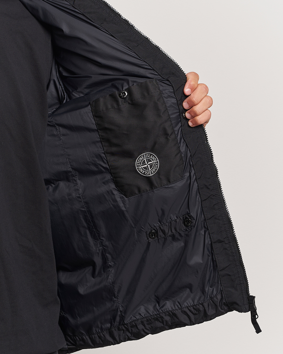 Herre | Jakker | Stone Island | Garment Dyed Recycled Nylon Down Hooded Jacket Black