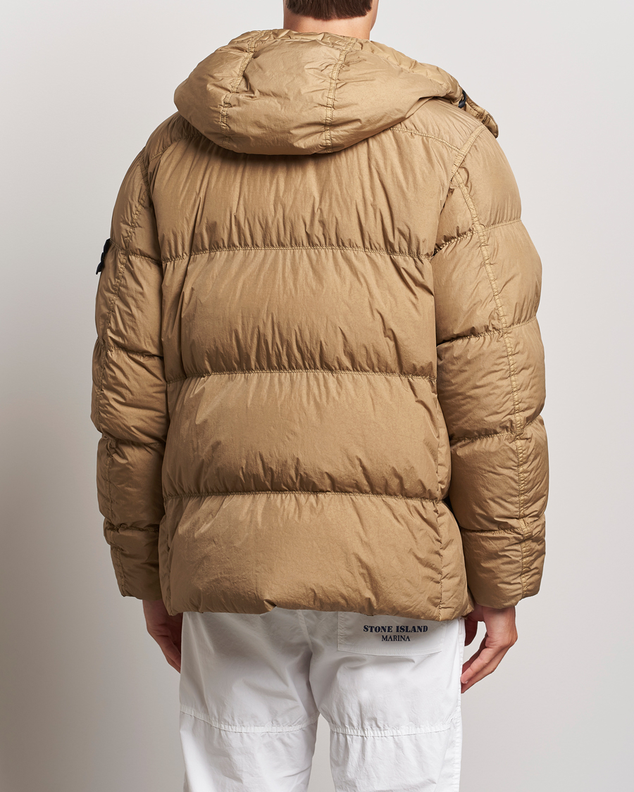 Herre | Jakker | Stone Island | Garment Dyed Recycled Nylon Down Hooded Jacket Biscuit