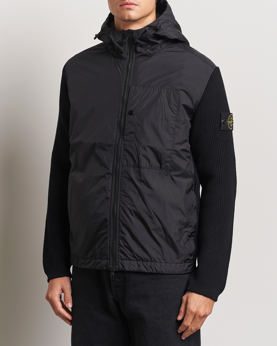 Herre | Jakker | Stone Island | Crinkle Reps Hybrid Wool Jacket Black