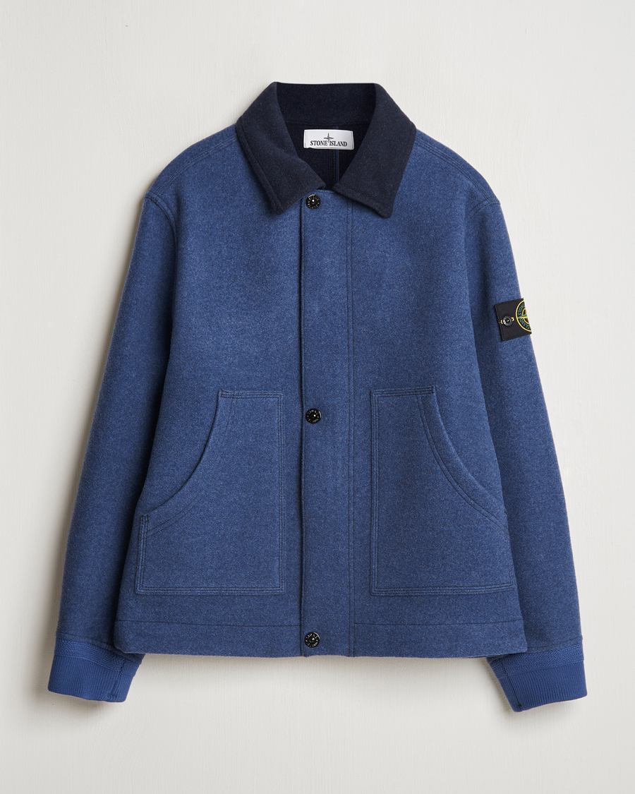 Herre | Jakker | Stone Island | Panno Speciale Wool Nylon Jacket Royal Blue