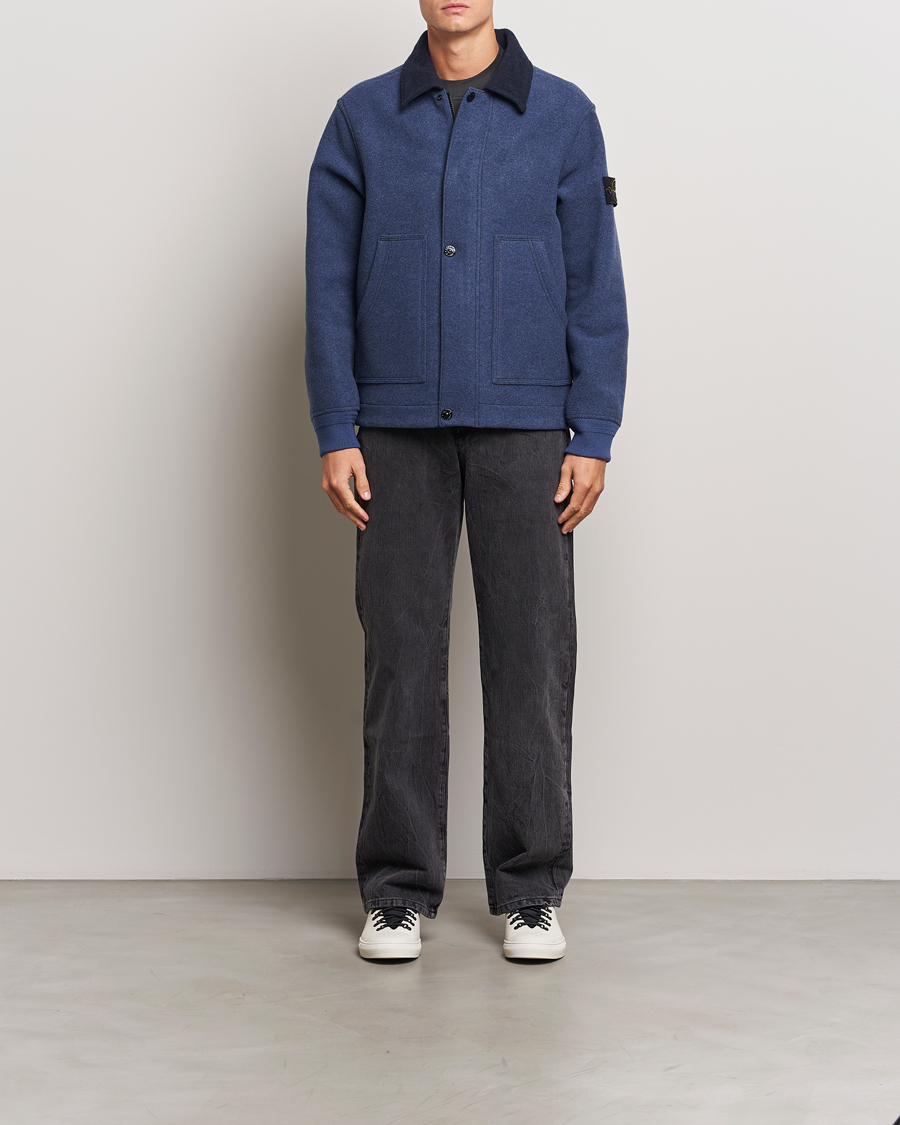 Herre | Jakker | Stone Island | Panno Speciale Wool Nylon Jacket Royal Blue