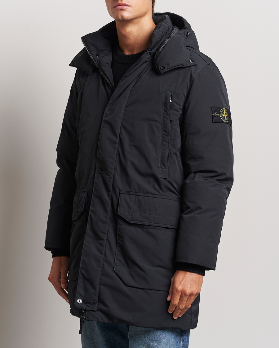 Stone Island Micro Twill Hooded Parka Black hos CareOfCarl.no