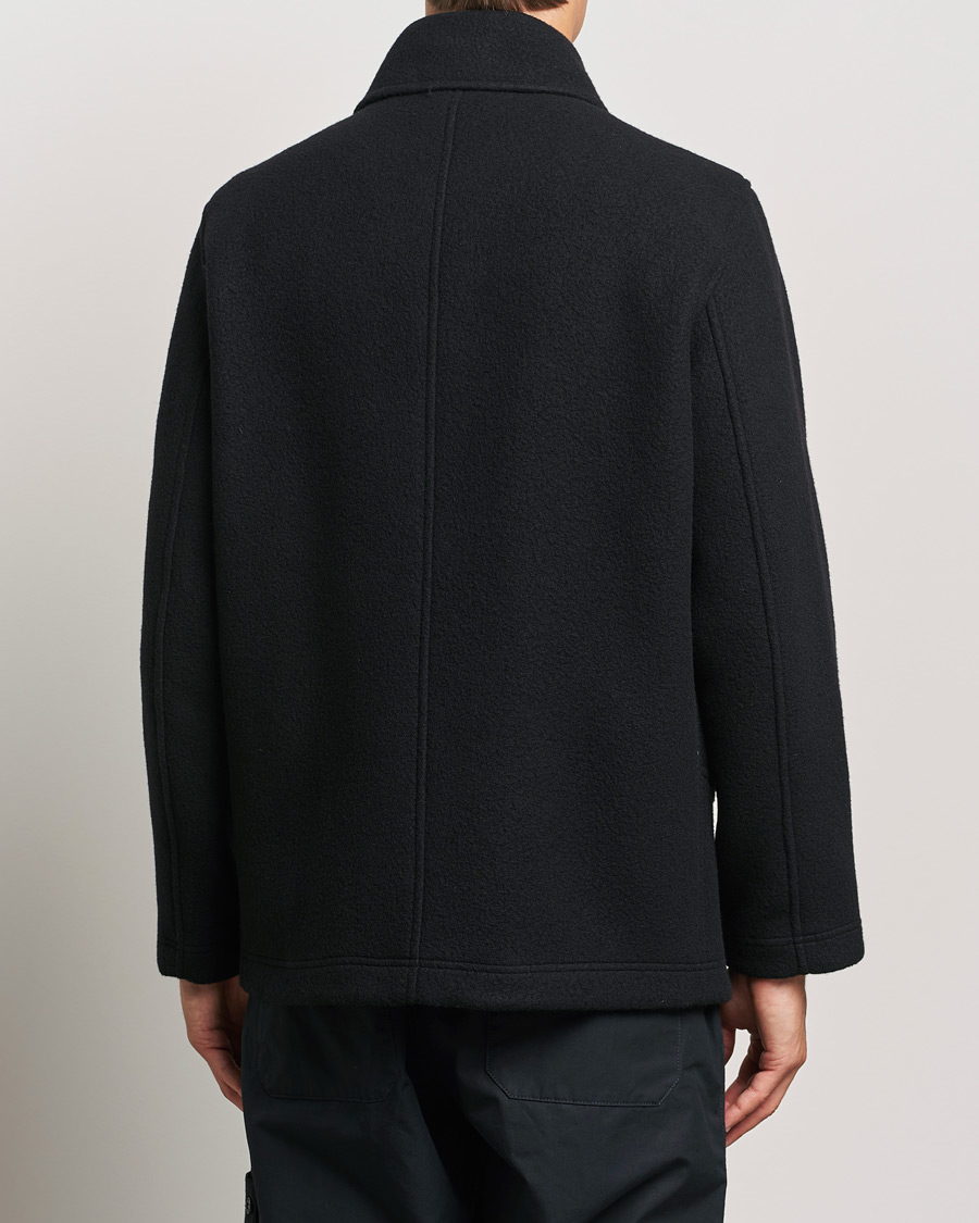 Herre | Jakker | Stone Island | Ghost Wool/Cashmere Peacoat Black