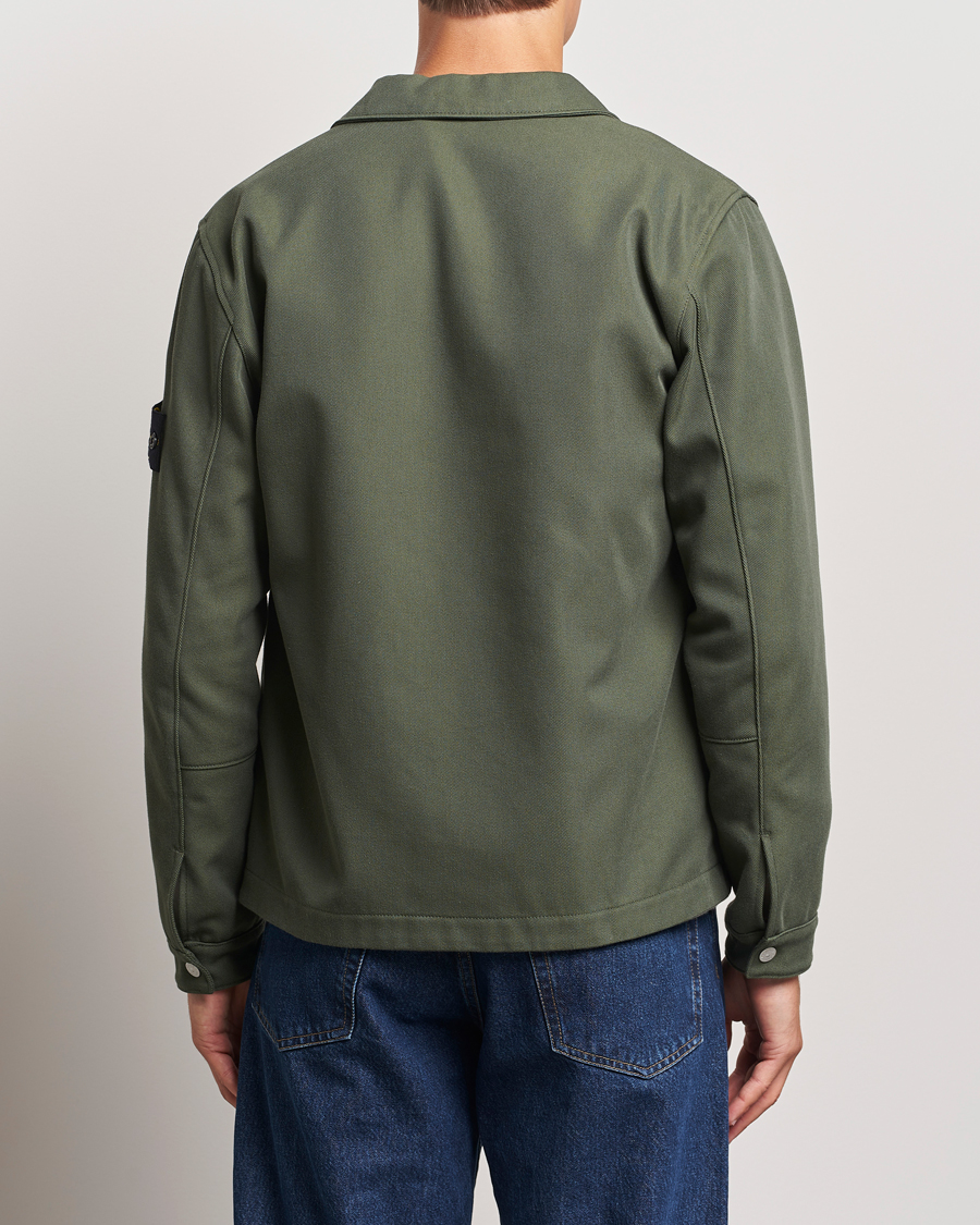 Herre | Skjorter | Stone Island | Cotton Nylon Zip Overshirt Musk