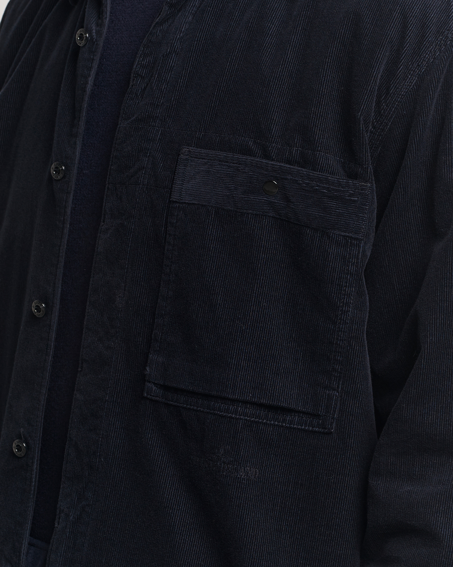 Herre | Skjorter | Stone Island | Cotton Cord Overshirt Navy Blue