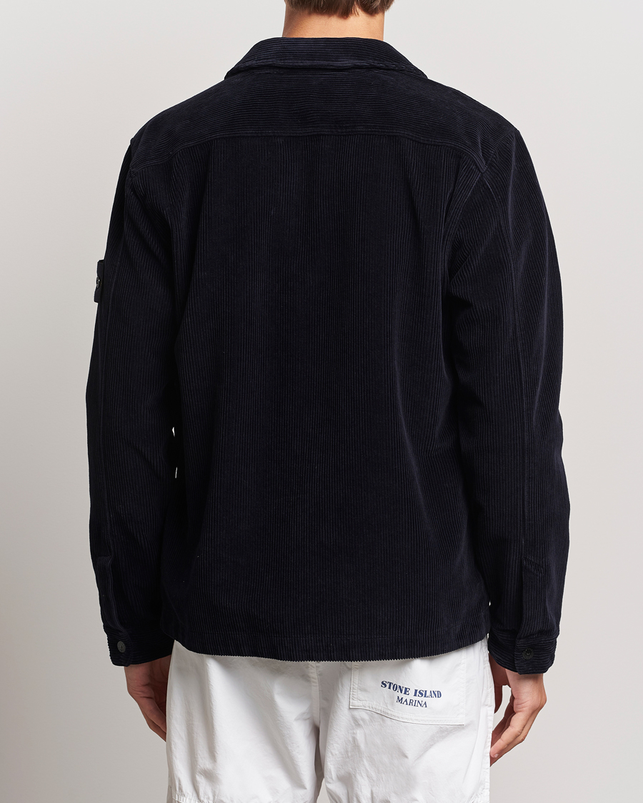 Herre | Skjorter | Stone Island | Garment Dyed Corduroy Overshirt Navy Blue