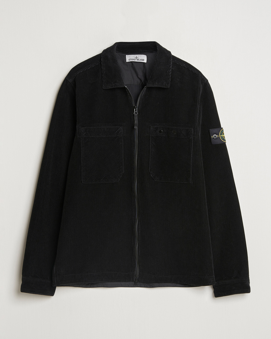 Herre | Skjorter | Stone Island | Garment Dyed Corduroy Overshirt Black
