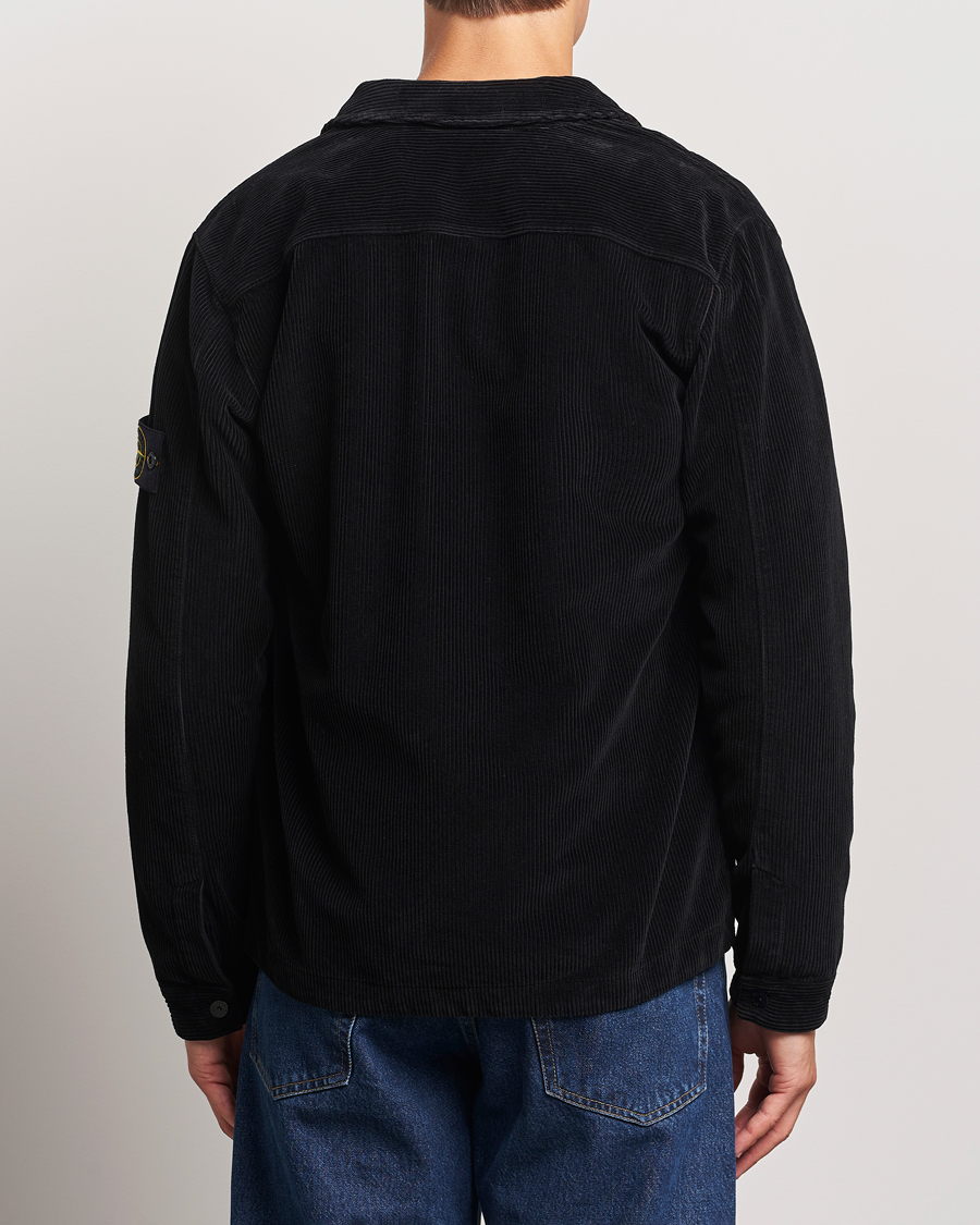 Herre | Skjorter | Stone Island | Garment Dyed Corduroy Overshirt Black