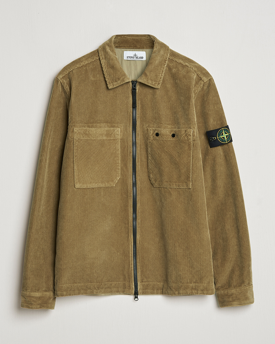 Herre | Skjorter | Stone Island | Garment Dyed Corduroy Overshirt Biscuit