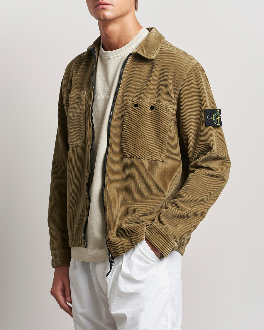 Herre | Skjorter | Stone Island | Garment Dyed Corduroy Overshirt Biscuit