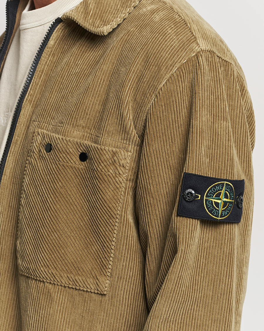 Herre | Skjorter | Stone Island | Garment Dyed Corduroy Overshirt Biscuit