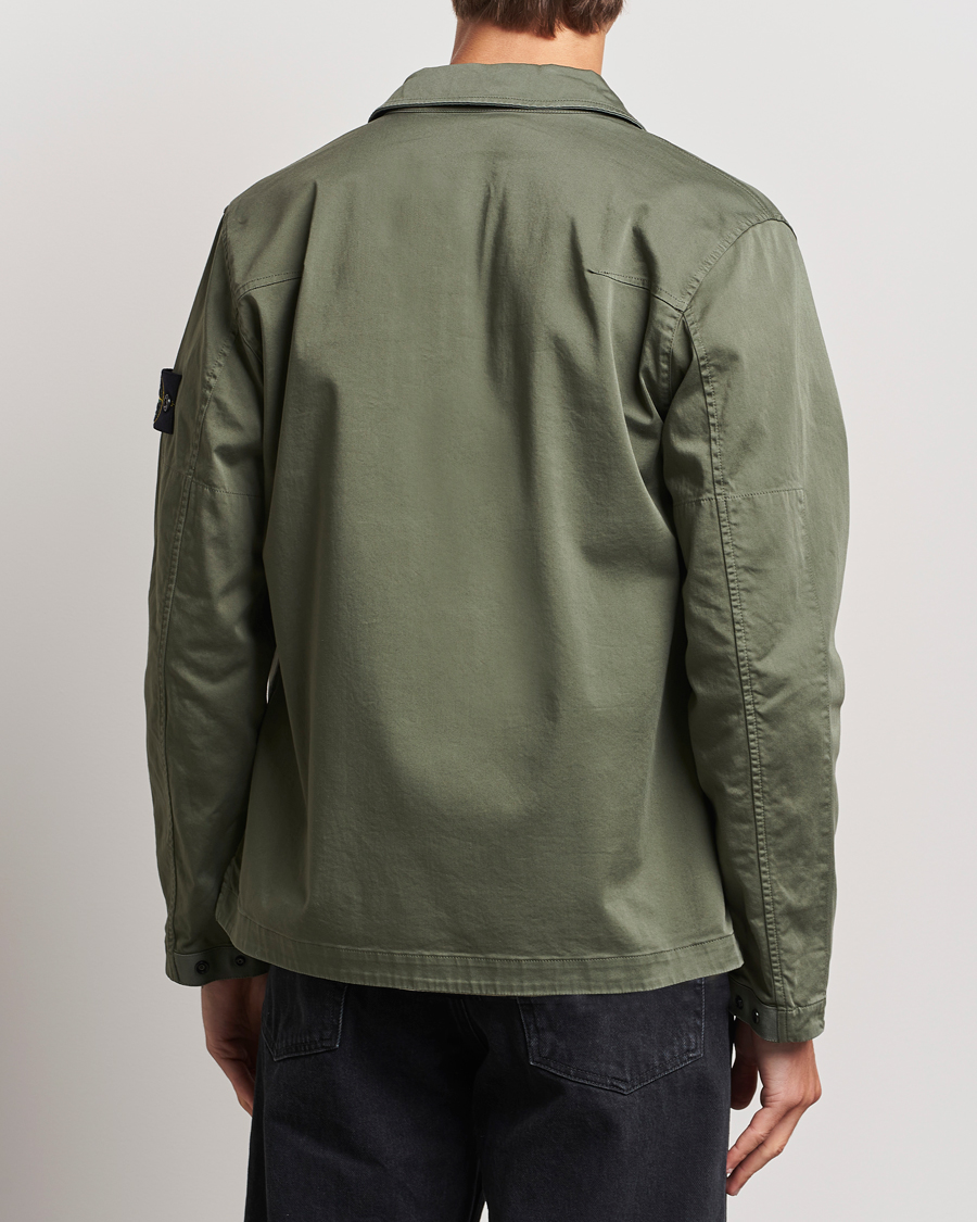 Herre | Skjorter | Stone Island | Garment Dyed Cotton Zip Overshirt Musk