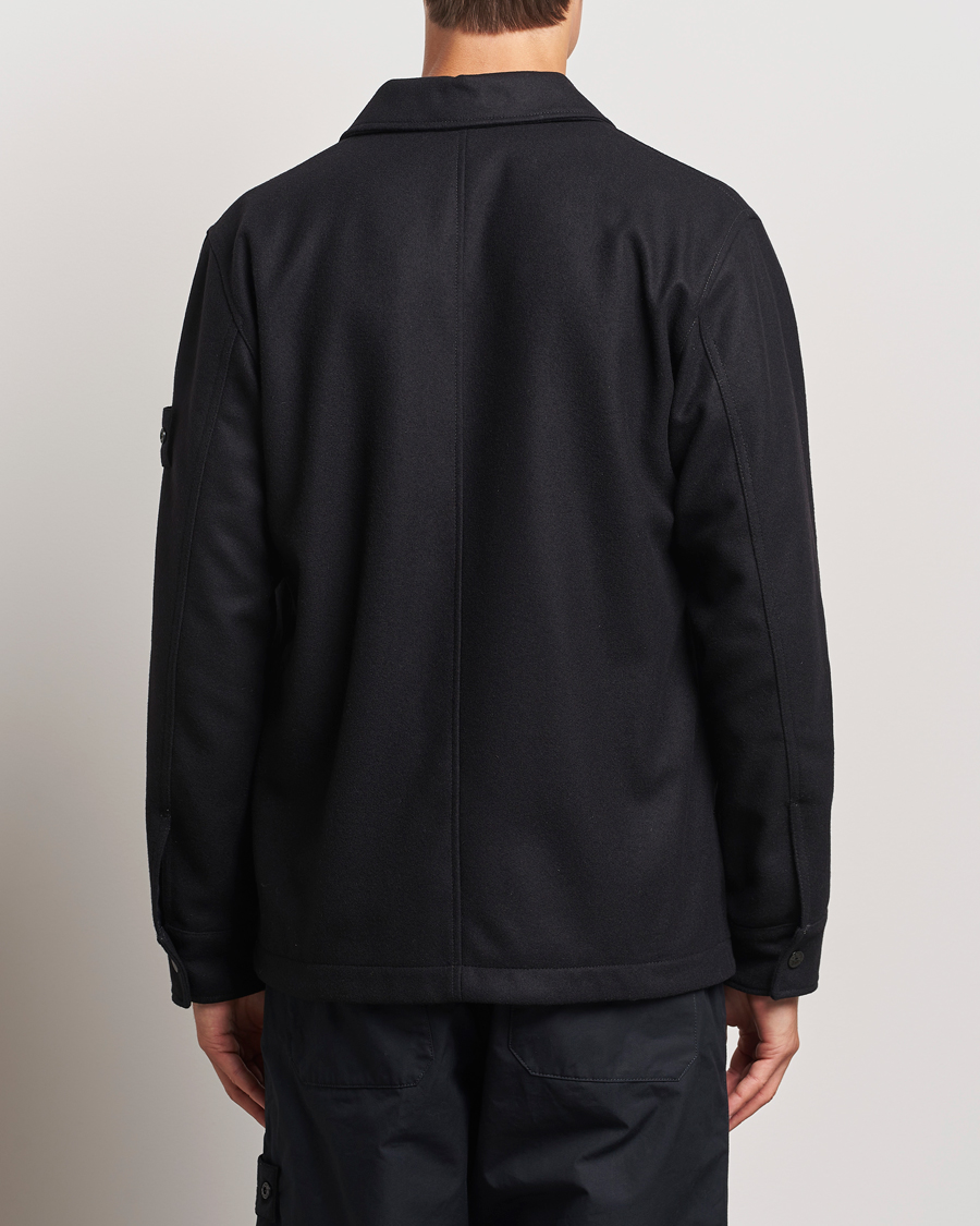 Herre | Skjorter | Stone Island | Ghost Wool/Nylon Flannel Overshirt Black