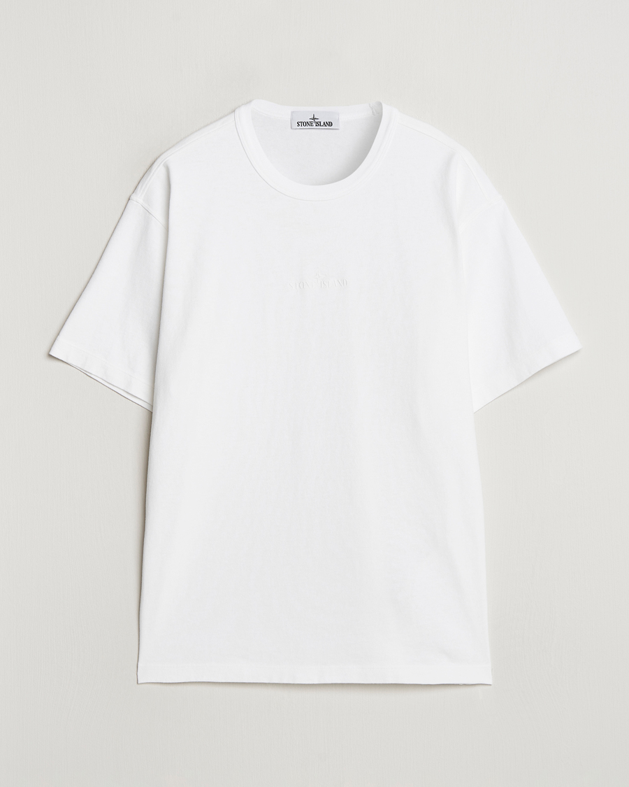 Herre | T-Shirts | Stone Island | Old Dyed Cotton Logo T-Shirt White