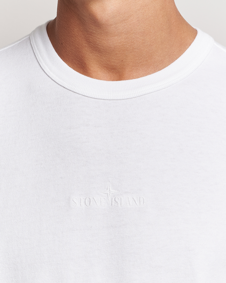 Herre | T-Shirts | Stone Island | Old Dyed Cotton Logo T-Shirt White