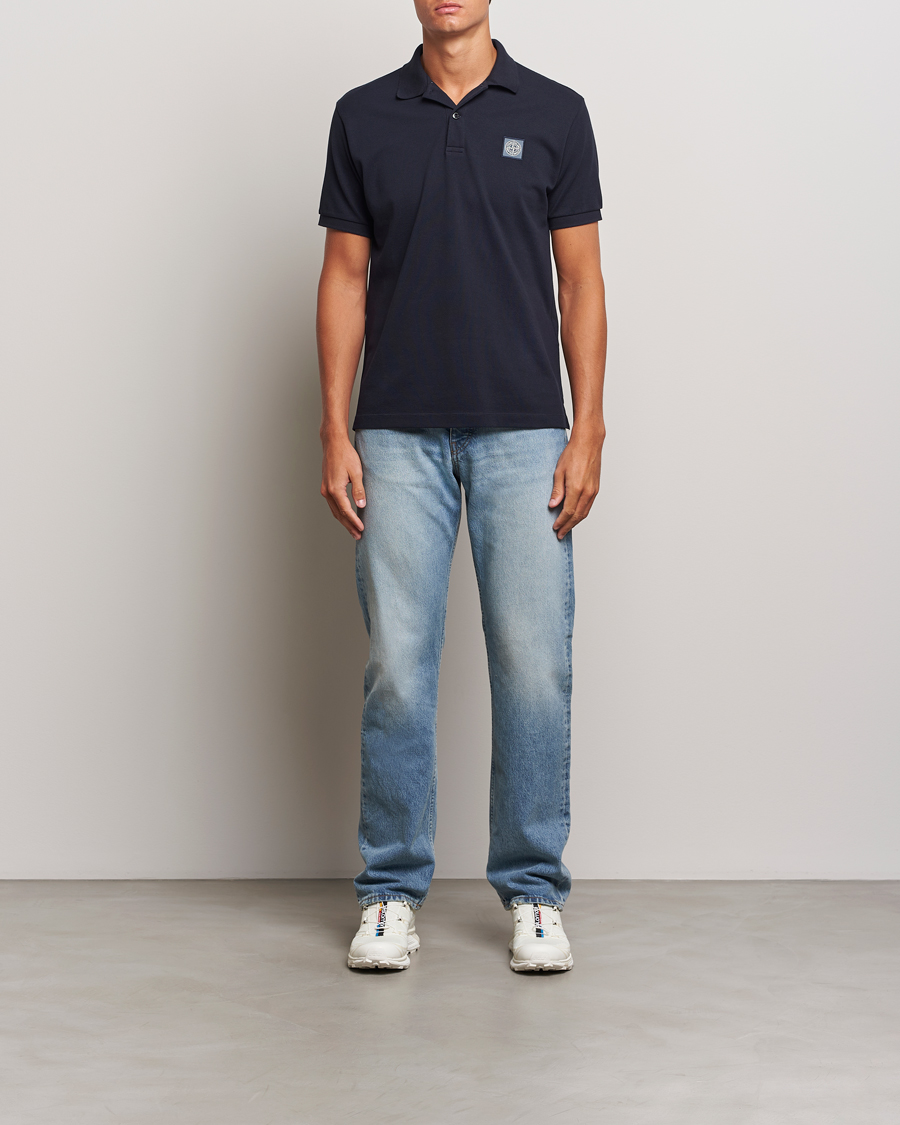 Herre | Pikéer | Stone Island | Cotton Pique Polo Navy Blue