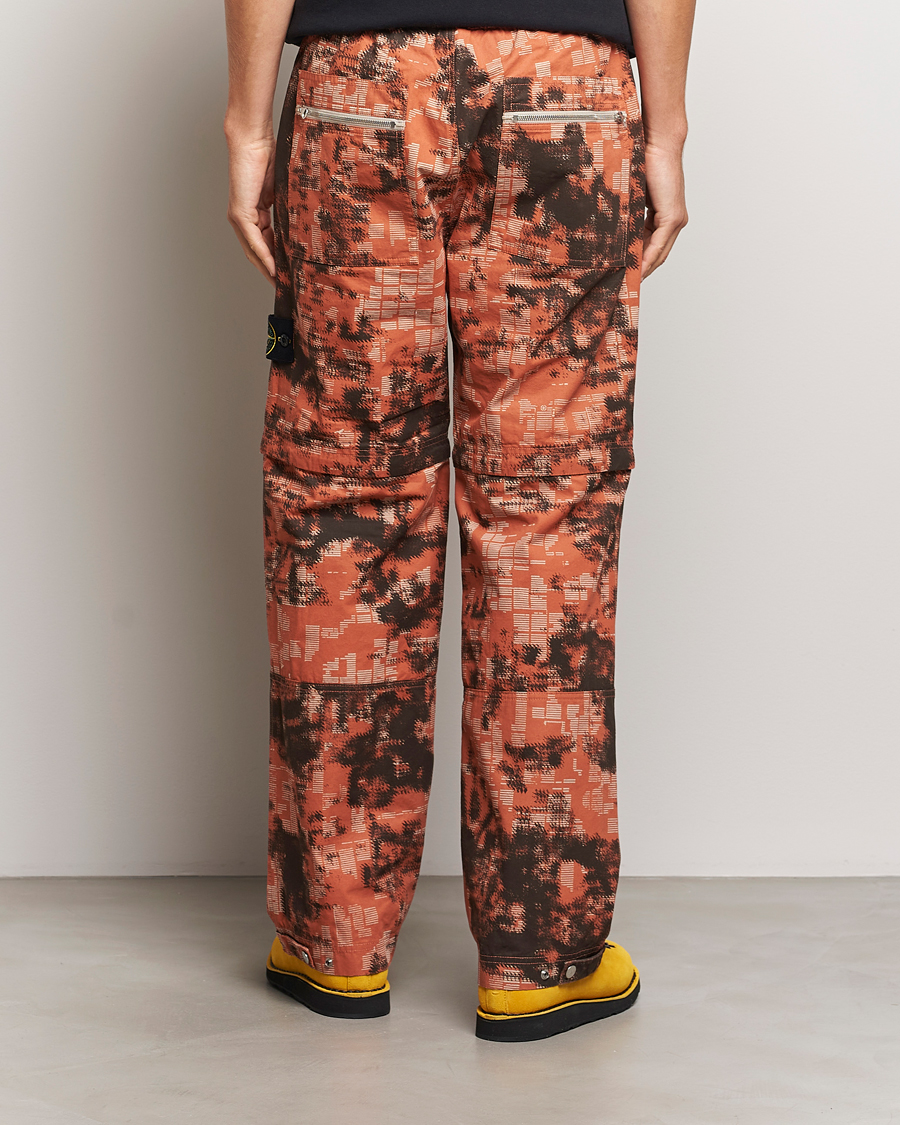 Herre | Bukser | Stone Island | Brused Cotton Canvas Camo Cargo Pants Orange