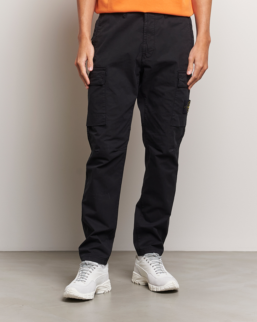 Herre | Bukser | Stone Island | Stretch Cotton Gabardine Trousers Black