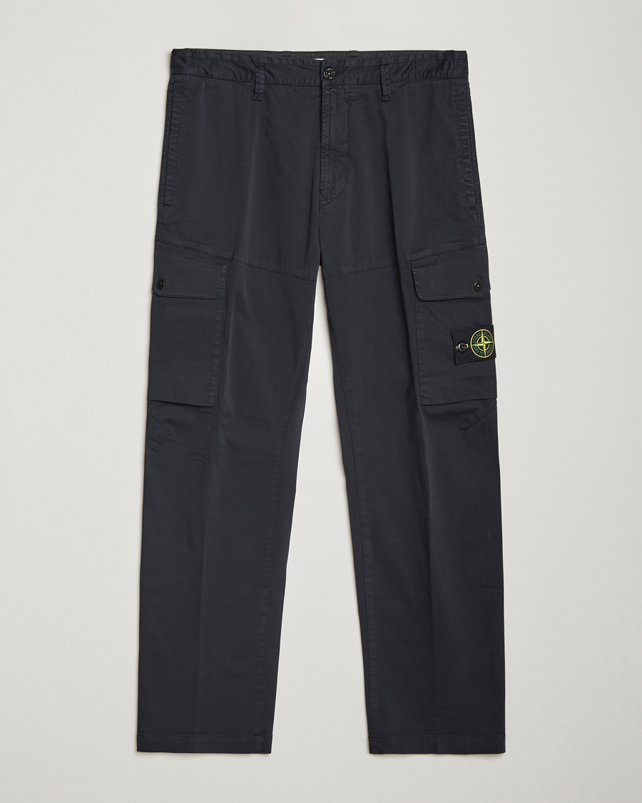 Herre | Bukser | Stone Island | Cotton Satin Cargo Pants Navy Blue