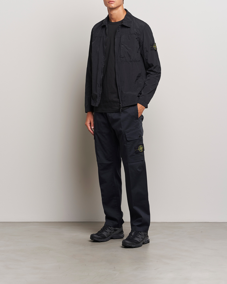 Herre | Bukser | Stone Island | Cotton Satin Cargo Pants Navy Blue