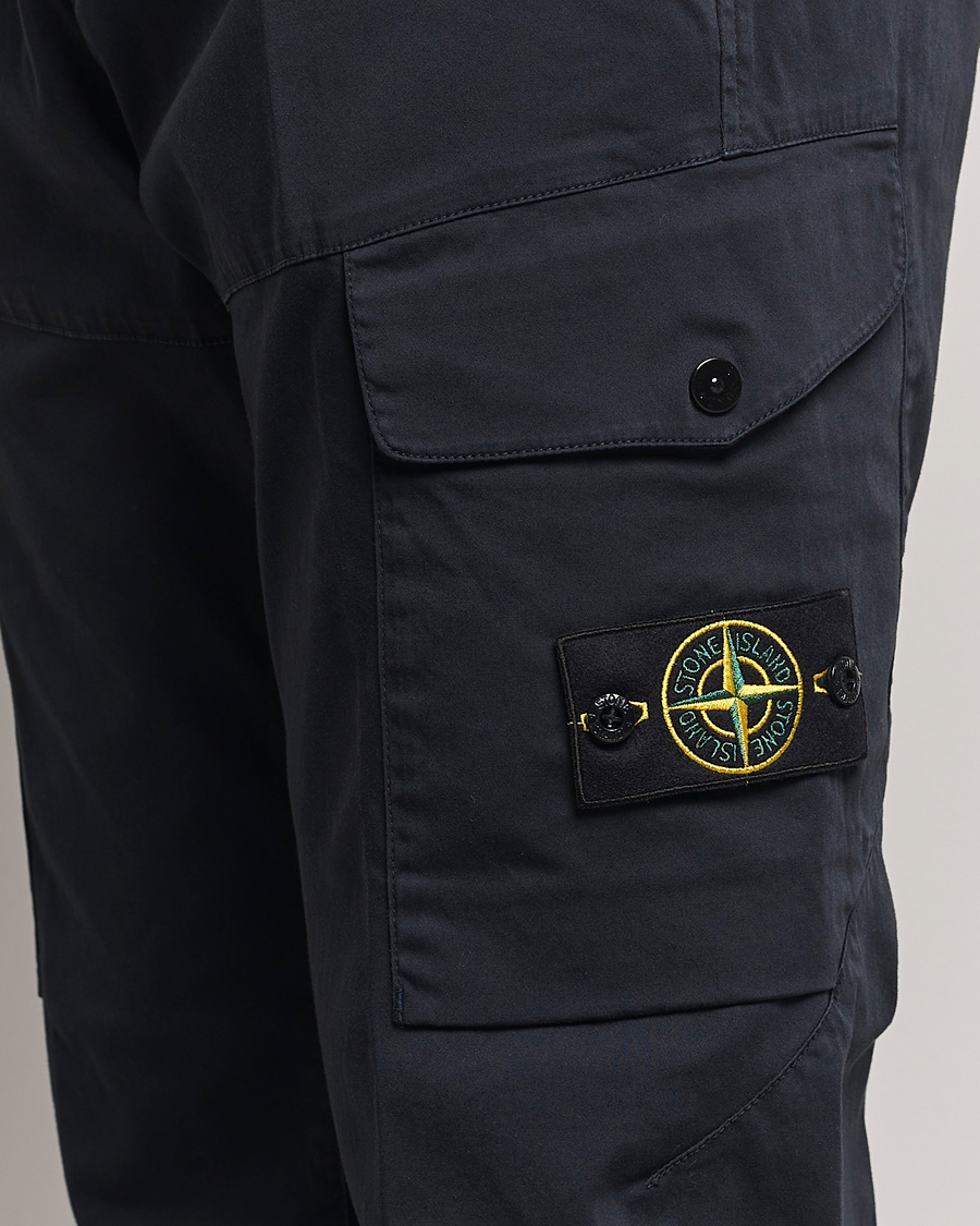 Herre | Bukser | Stone Island | Cotton Satin Cargo Pants Navy Blue