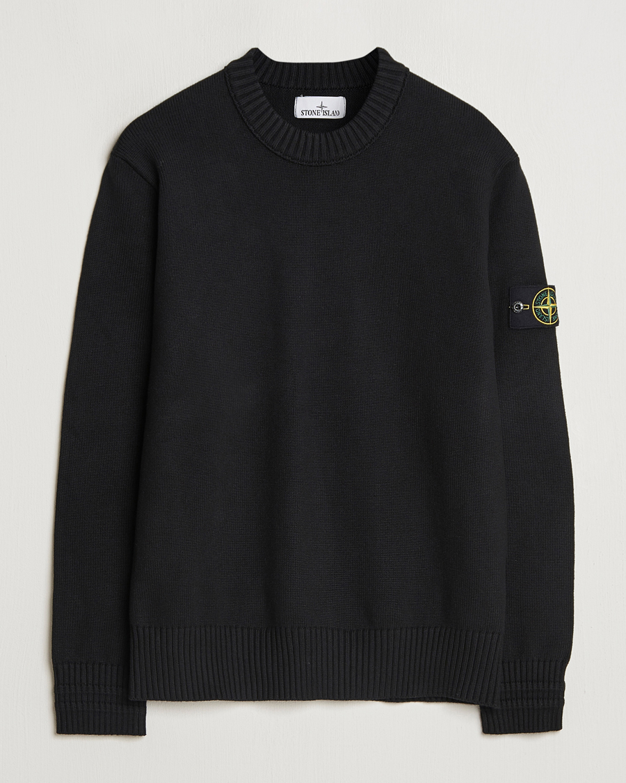 Herre | Gensere | Stone Island | Winter Cotton Knitted Crew Neck Black