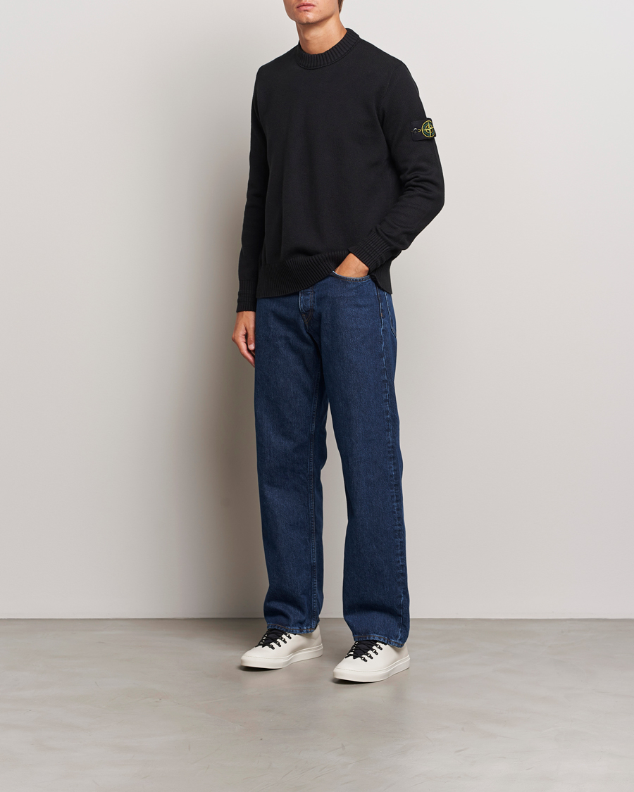 Herre | Gensere | Stone Island | Winter Cotton Knitted Crew Neck Black