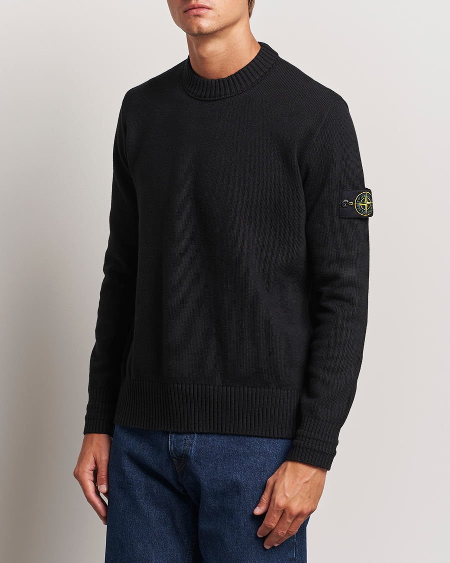 Herre | Gensere | Stone Island | Winter Cotton Knitted Crew Neck Black