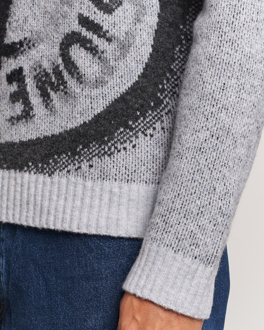 Herre | Gensere | Stone Island | Jacquard Knitted Wool Crew Neck Grey