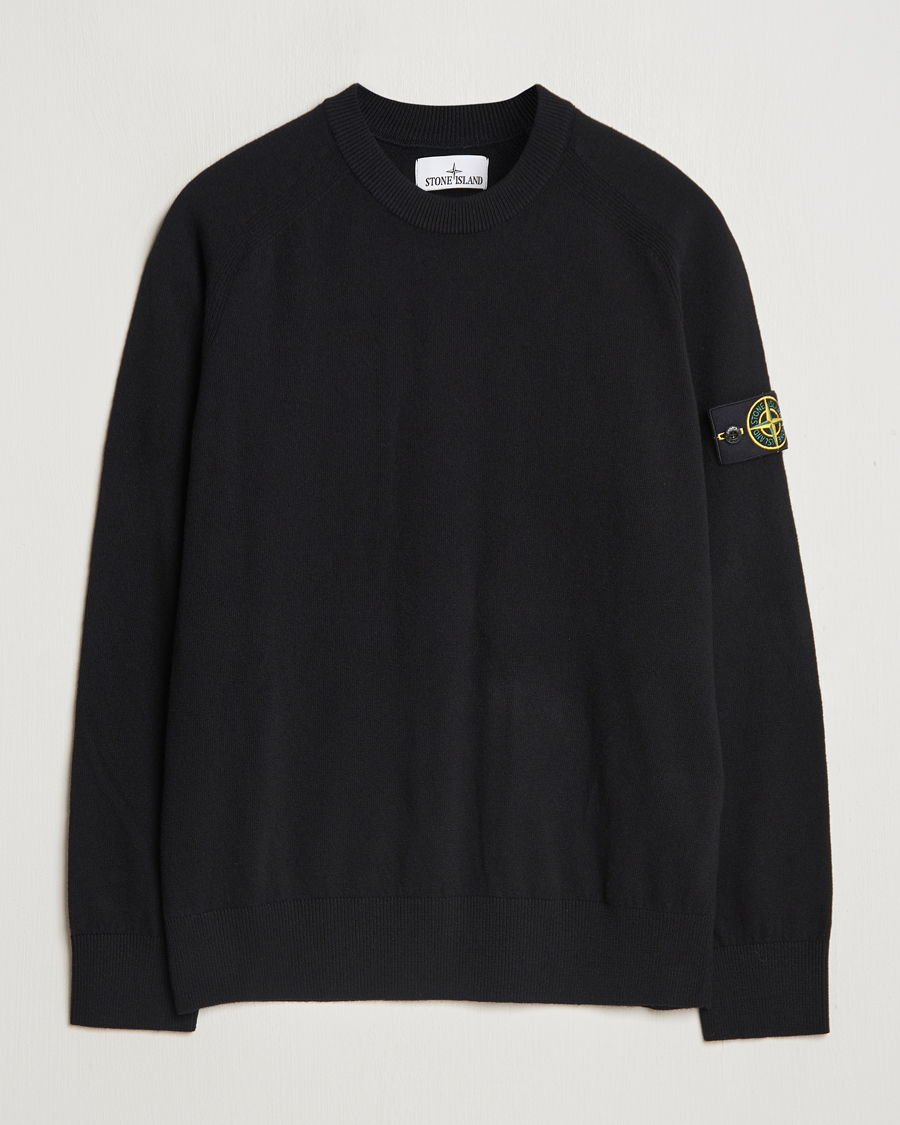 Herre | Gensere | Stone Island | Cardigan Knit Geelong Wool Crew Neck Black