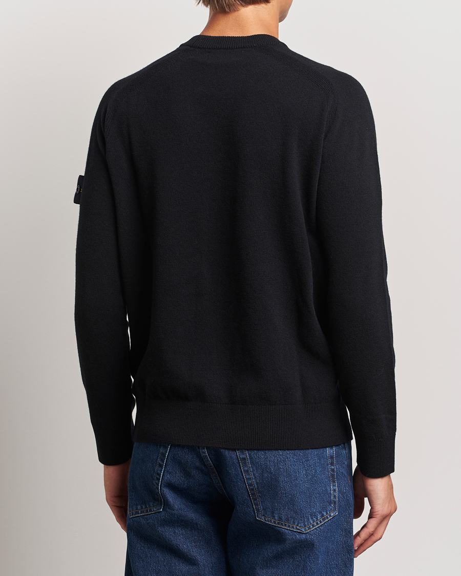 Herre | Gensere | Stone Island | Cardigan Knit Geelong Wool Crew Neck Black