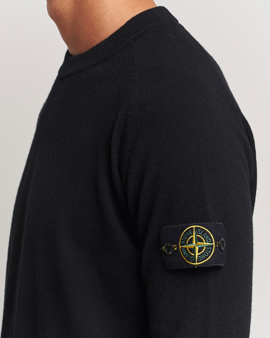 Herre | Gensere | Stone Island | Cardigan Knit Geelong Wool Crew Neck Black