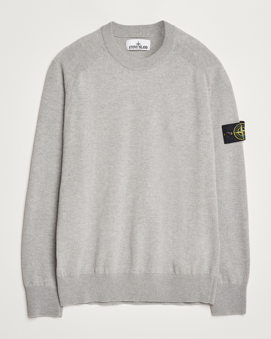 Herre | Gensere | Stone Island | Cardigan Knit Geelong Wool Crew Neck Melange Grey